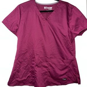 Burgundy Grey's Anatomy Scrub Top